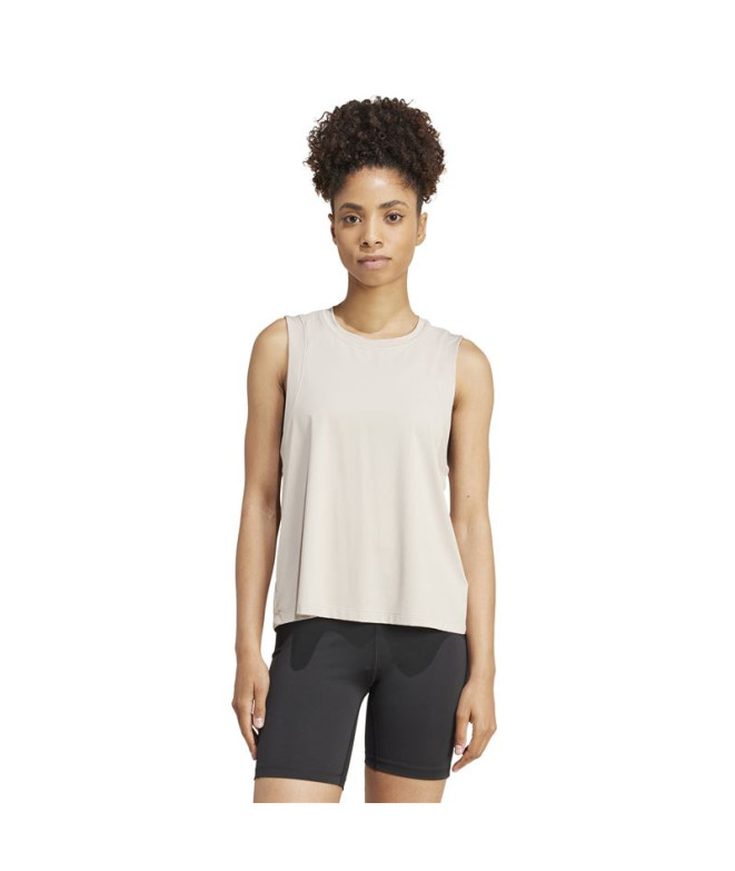 Camiseta de Fitness adidas Studio Mujer Beige
