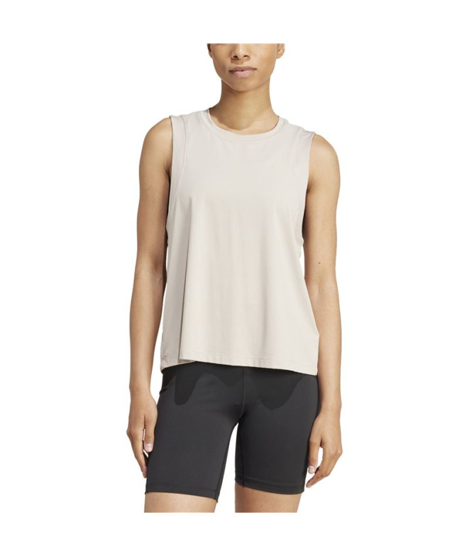 Camiseta de Fitness adidas Studio Mujer Beige