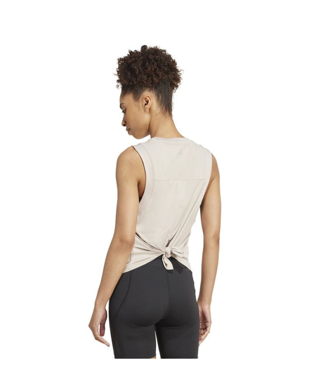 Camiseta de Fitness adidas Studio Mujer Beige