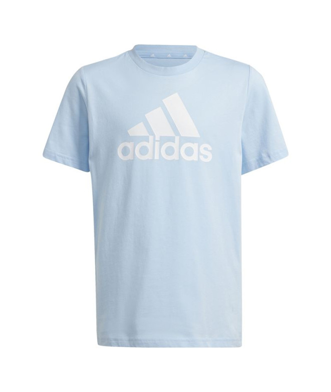 Camiseta adidas Infantil Essentials Big Logo Cotton Azul/branco