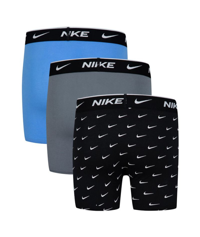 Caleçon Nike Enfant Everyday Cotton Printed 3Pk Noir/Blanc