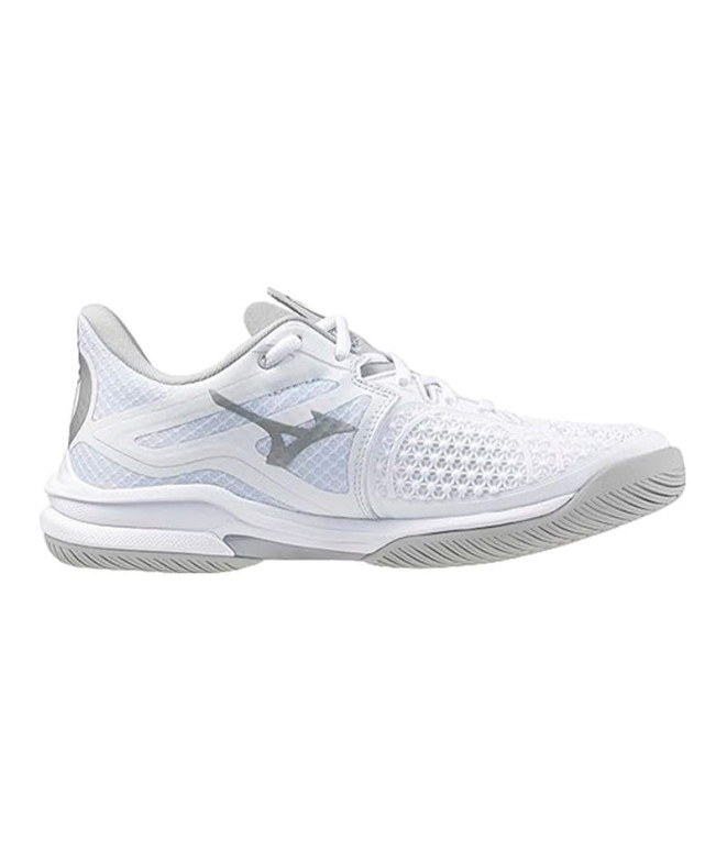 Chaussures Pádel Mizuno Femme de Wave Exceed Tour 6 Ac Blanc