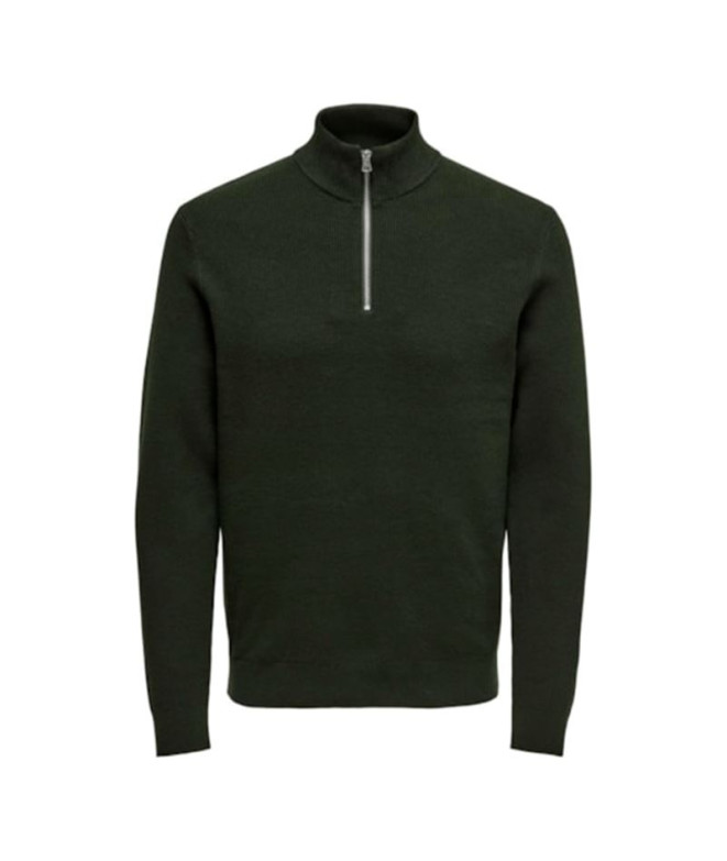 Moletom Only & Sons phil Reg 12 Struc Half Zip Rosin Homem