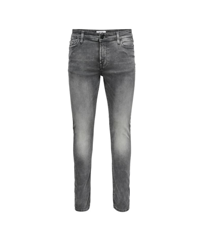 Homem Calças de ganga Only & Sons tear Slim 7103 Cinzento Denim