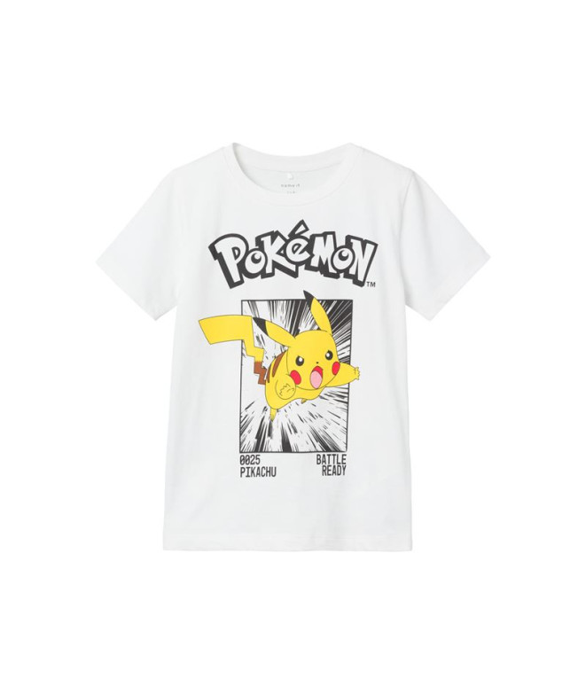 Camiseta Infantil Nome mnoisi Pokémon Branco Brilhante