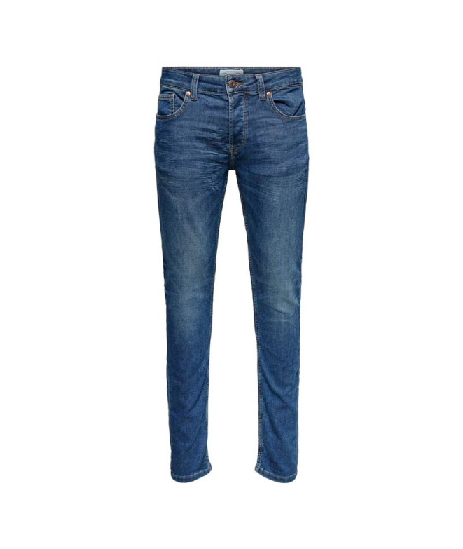 Calça Only & Sons tear Blue Jog 8472 Pim Blue Denim Homem