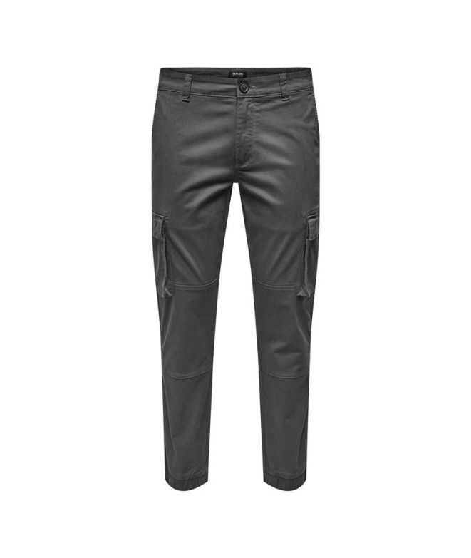 Calça Only & Sons cam Stage Cargo Cuff Life 6687 Cinzento às riscas Homem