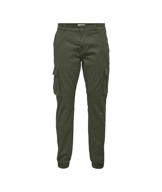 Pantalon ONLY & Sons Cam Cuff Life 6687 Olive Night Homme