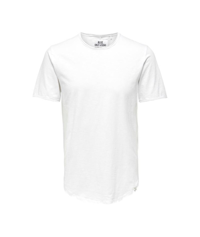 Camiseta Only & Sons benne Longy Nf 7822 Branco brilhante Homem