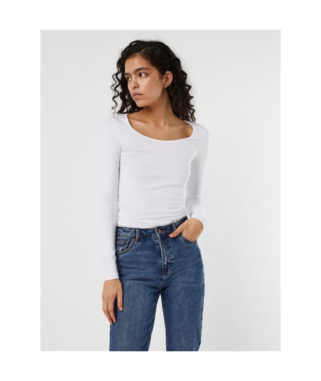 Camiseta Vero Moda maxi Myoft Gola em U...