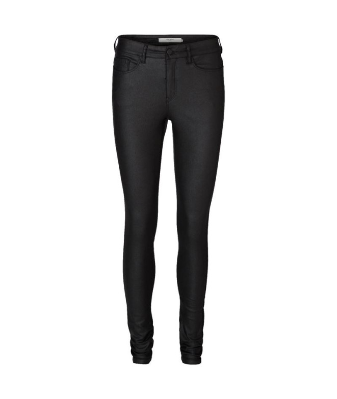 Calça Vero Moda seven Nwsmooth Coated Pt Petite Preto Mulher