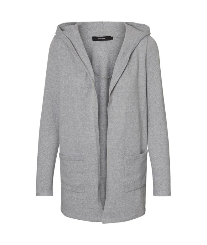 Cárdigan Vero Moda doffy Open Hood Cardin Light Grey Melange Mujer