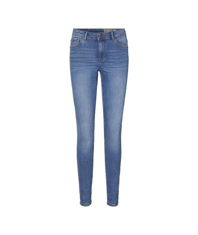 Calça Vero Moda tanya Piping Jeans Vi349 Medium Blue Denim Mulher