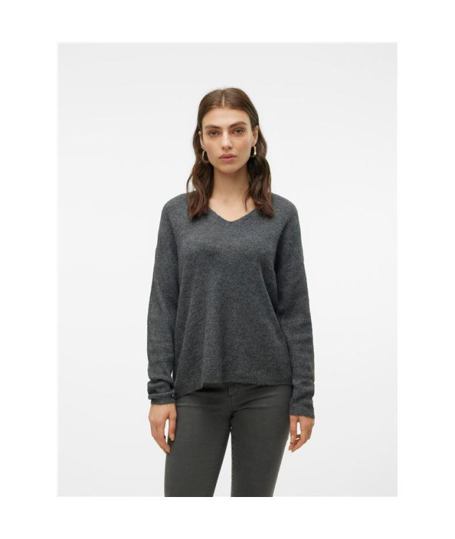 Jersey Vero Moda crewlefile V-Neck Medium Grey...