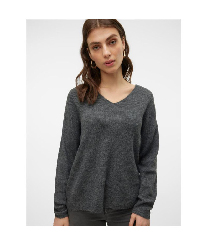 Jersey Vero Moda crewlefile V-Neck Medium Grey...