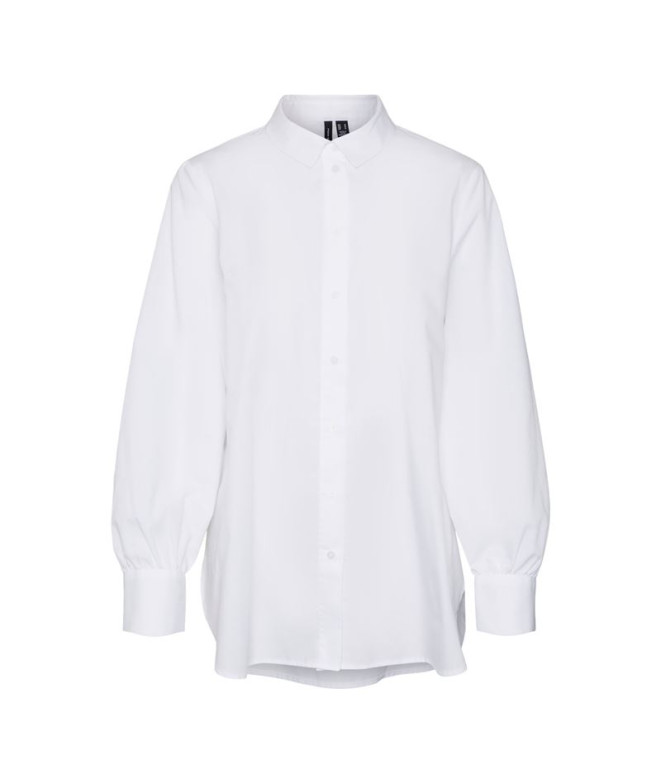 Camisa Vero Moda ella Basic Branco Brilhante Mulher