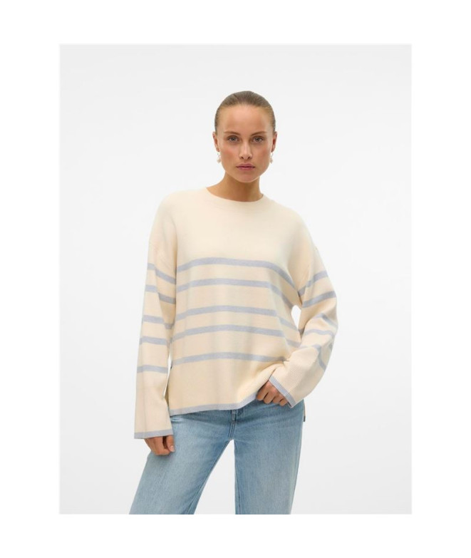 Jersey Vero Moda saba O-Necktripe Birch Mujer