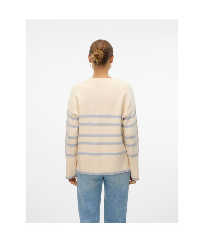 Jersey Vero Moda saba O-Necktripe Birch Mujer