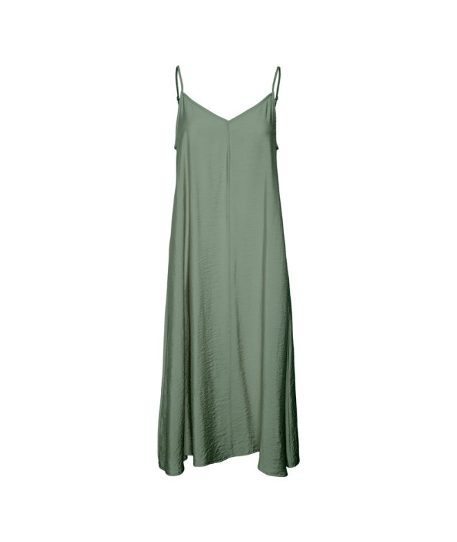 Robe Vero Moda Vmjosie Calf Singlet Hedge Green Femme