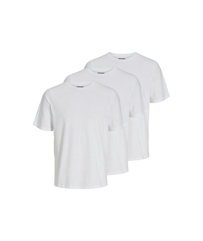 Camiseta Jack and Jones Jacunder 3 Pack White Hombre