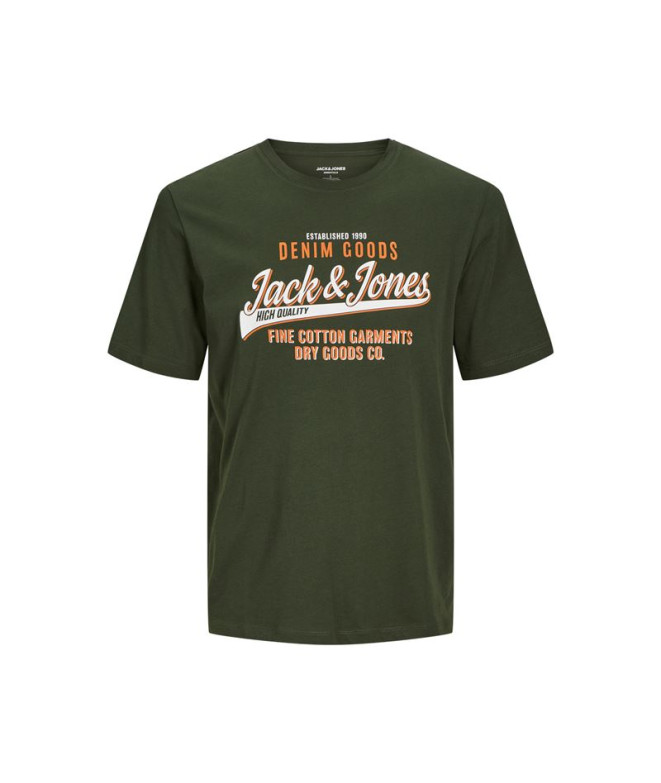 Camiseta Jack and Jones Jjelogo O-Neck 2 Cabbage Kombu Green Homem