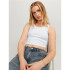 Top Jack and Jones Jxfallon Str Sl Rib Mujer Bright White