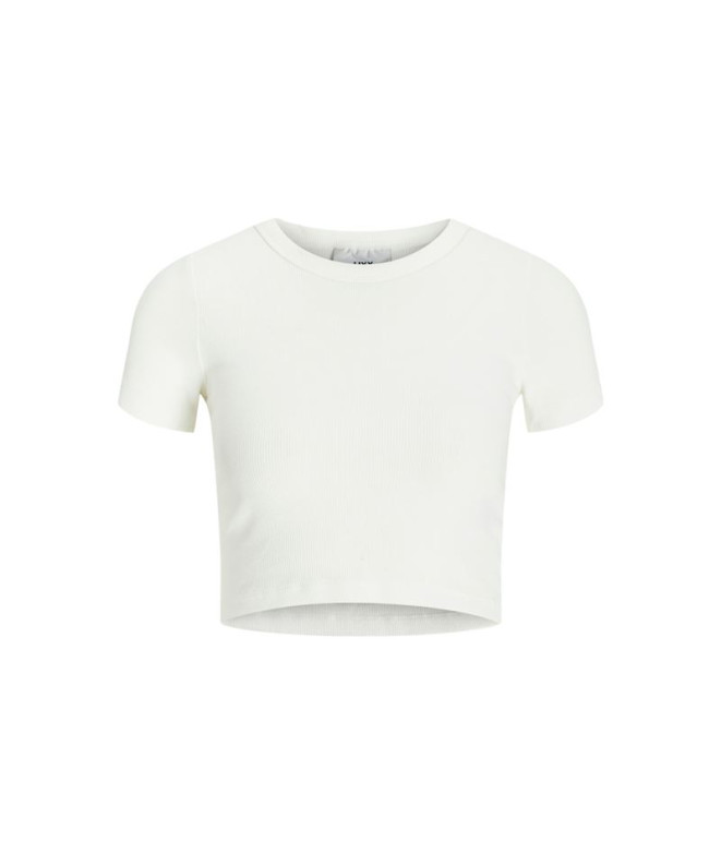 Camiseta Jack and Jones florie Str Ss Rib Bright White Mulher