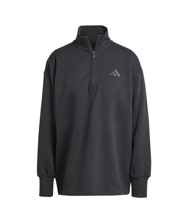 Moletom adidas Mulher All Szn Fleece Loose Quarter-Zip Preto