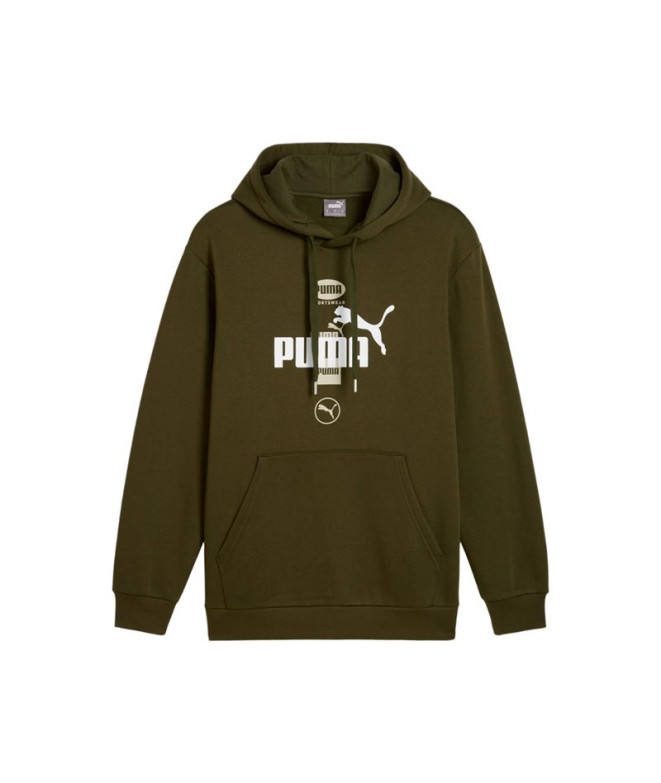 Moletom Casual Homem Puma Power Graphic Verde