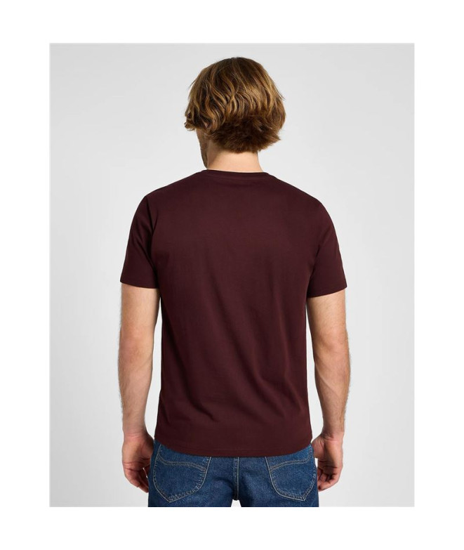 Camiseta Homem Lee Ss Patch Logo Velvet Beet...