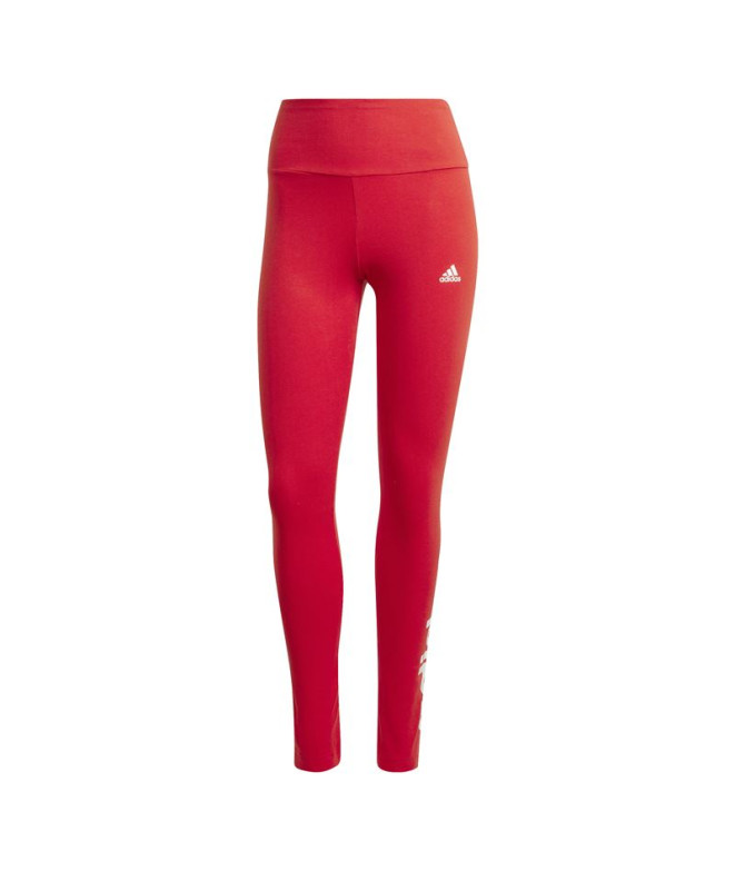 Mallas adidas Essentials High Waist Logo Mujer Rojo