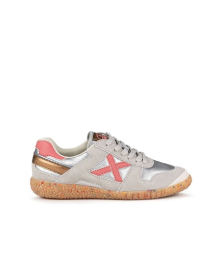 Zapatillas  Munich Mini Goal 1595 Infantil Plateado