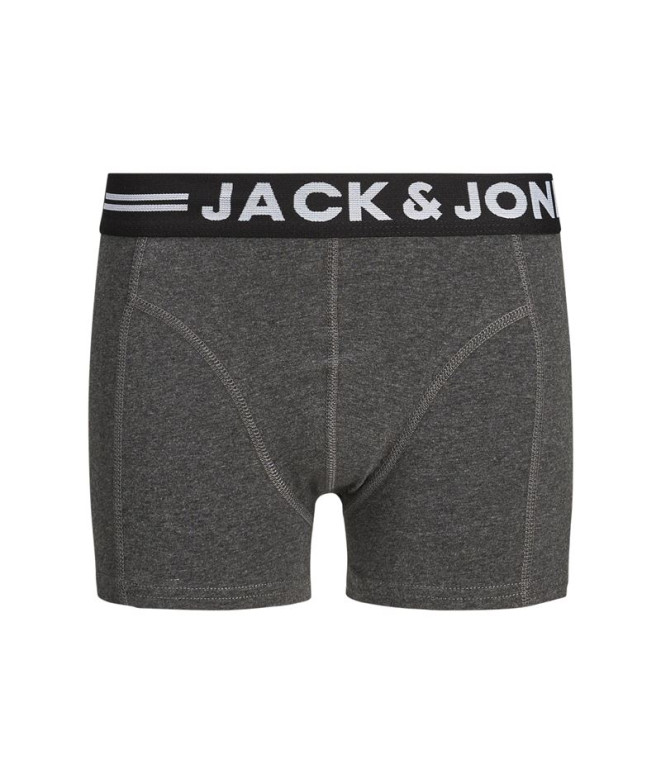 Cuecas Pack Infantil Jack & Jones Jaclichfield 3 Melange cinzento-escuro