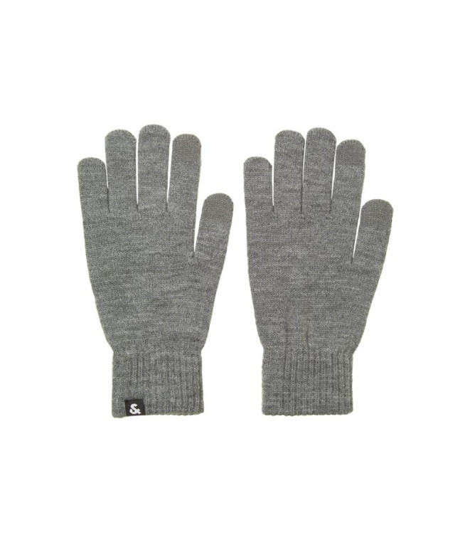 Guantess Jack & Jones Jacbarry Knitted Gloves Hombre Grey Melange