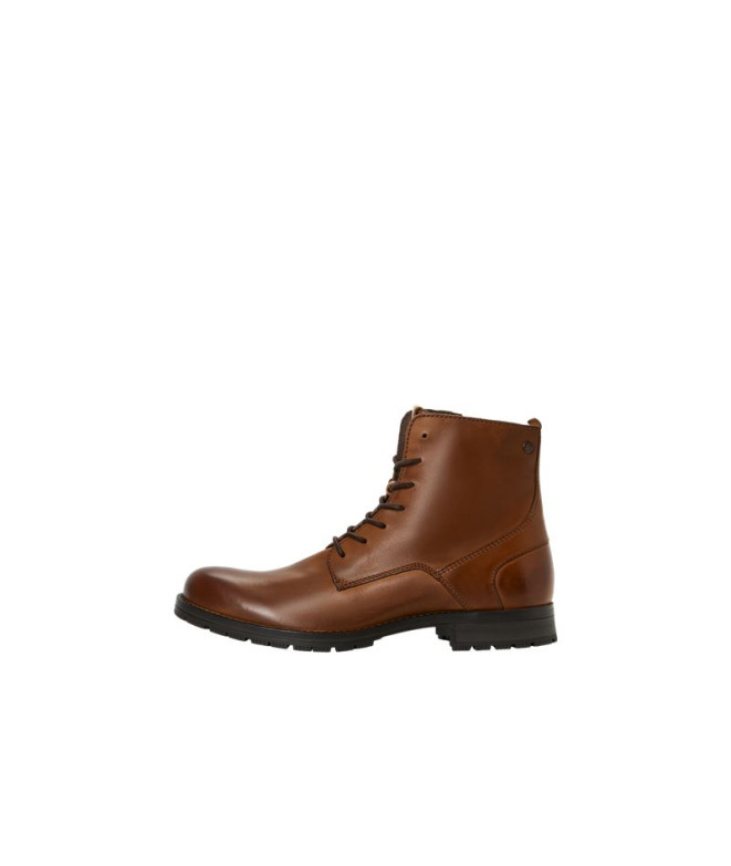 Homem Jack & Jones Botas Jfworca Couro Cognac