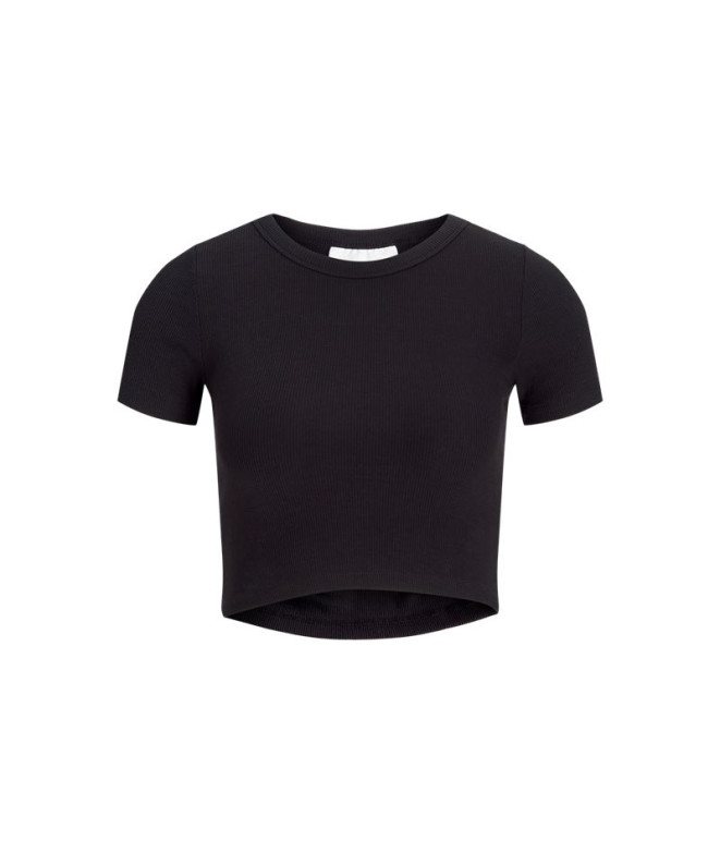 Camiseta Mulher Jack & Jones florie Str Ss Rib Tee Preto