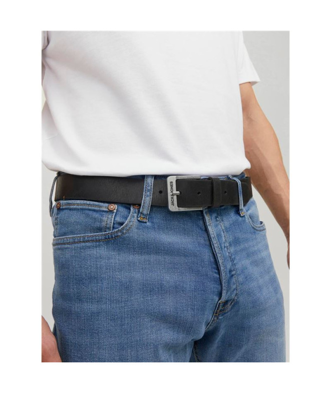 Cinturón Jack & Jones Jacrock Leather Hombre Black
