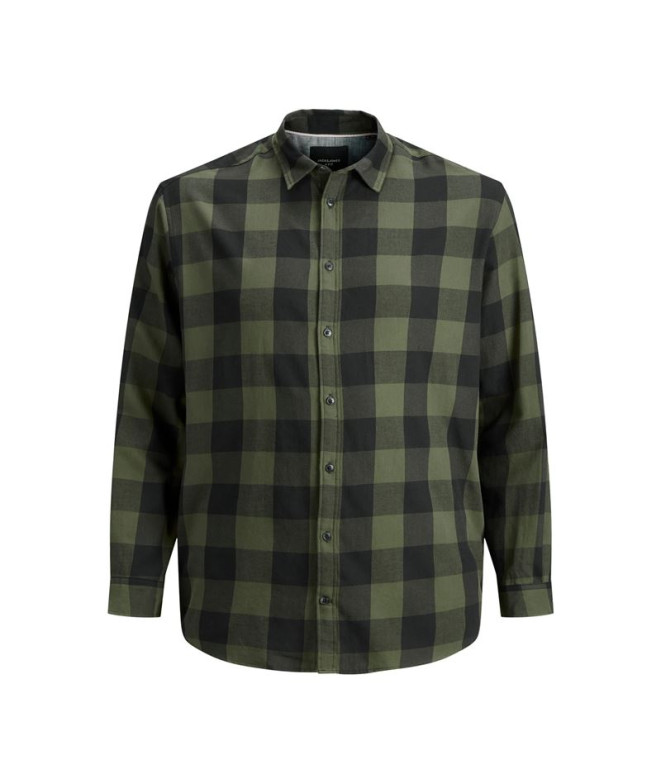 Camisa Jack and Jones egingham Twill Dusty Olive Homem