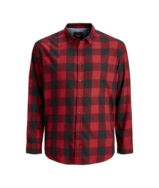 Chemise Jack and Jones egingham Twill Brick Rouge brique Homme