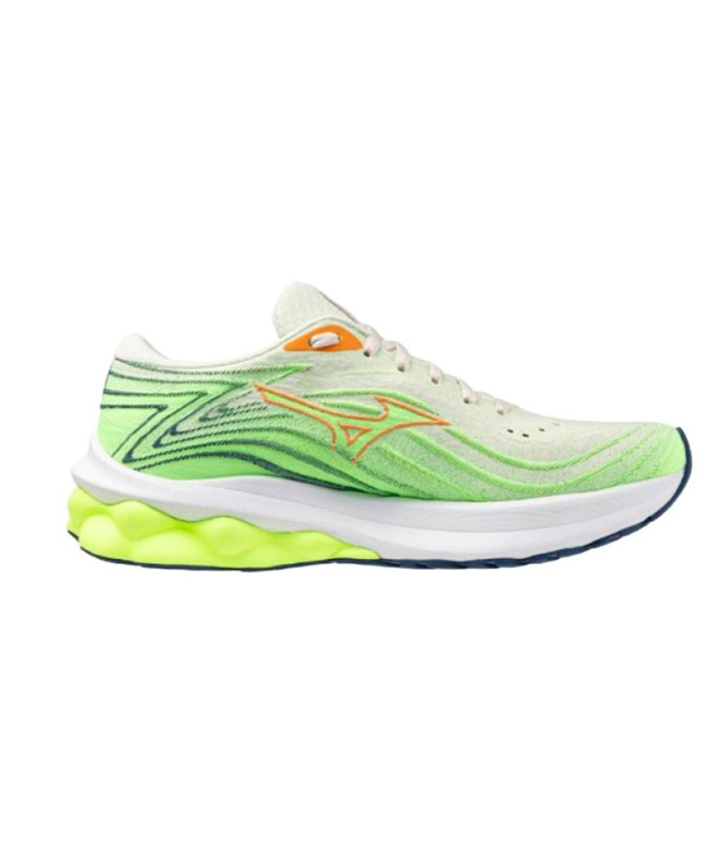 Chaussures Running Mizuno Femme de Wave Skyrise 5 Blanc cassé