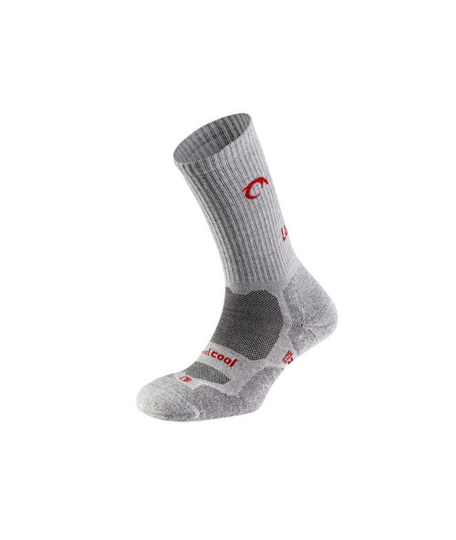 Calcetines de Montaña Lurbel Fuji Five Gris Hielo/Rojo