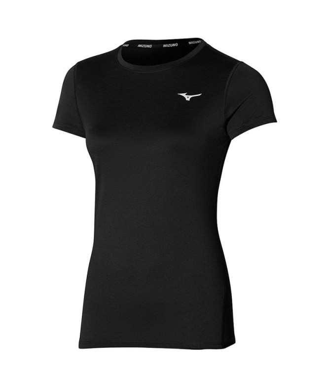 Camiseta Fitness Mizuno do núcleo Impulse Preto Mulher