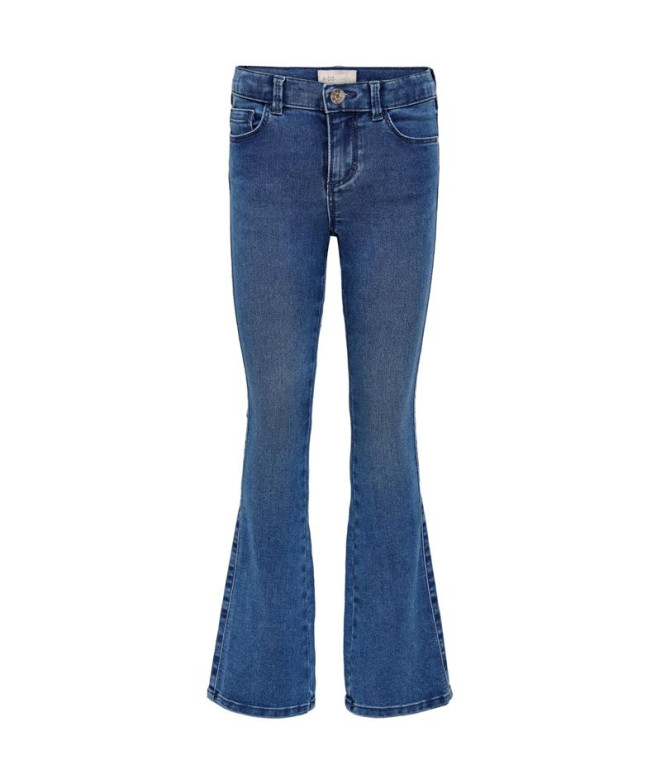 Calça Only Konroyal Life Reg Flared Flared Pim504 Medium Blue Denim Mulher