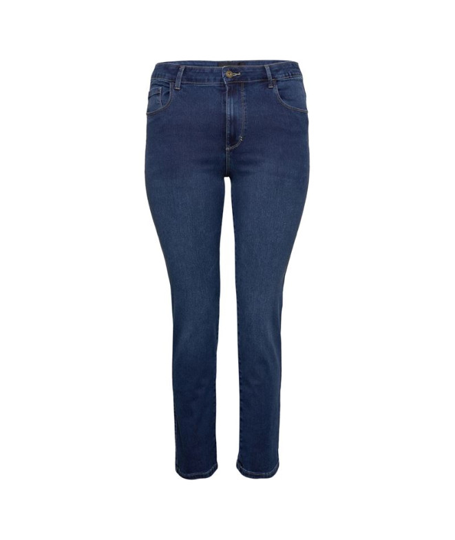 Calça Only Caraugusta St Jeans Bj13964 Ganga Azul Médio Mulher