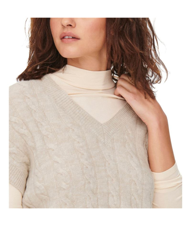 Sudadera Only melody Vest Oatmeal Mujer