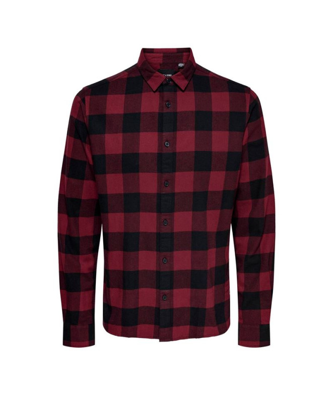 Camisa Only & Sons gudmund ed Cabernet Homem