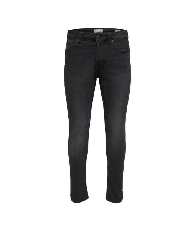 Calça Only & Sons tear Slim Preto Jog 7451 Pim Preto Homem