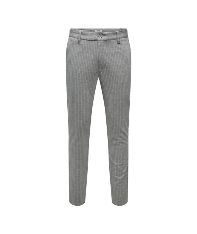 Calça Only & Sons marca Stripe Gw 3727 Melange cinzento claro Homem