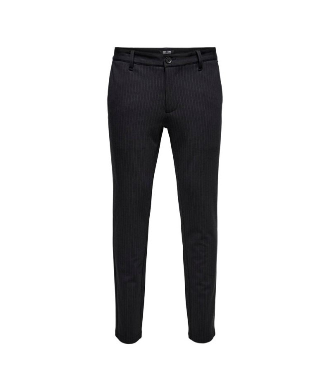 Calça Marca Only & Sons Riscas Gw 3727 Preto Homem