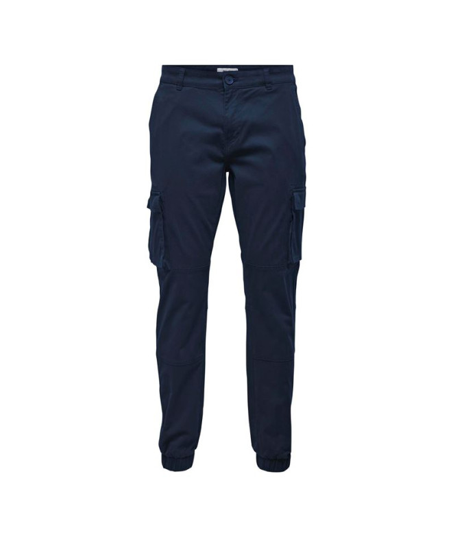 Calça Only & Sons cam Stage Cargo Cuff Life 6687 Dress Blues Homem